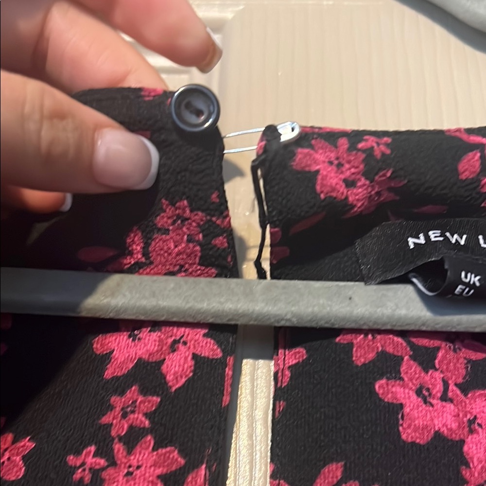 Floral Black and Pink Dress Spring Dress - Picture 3 of 5